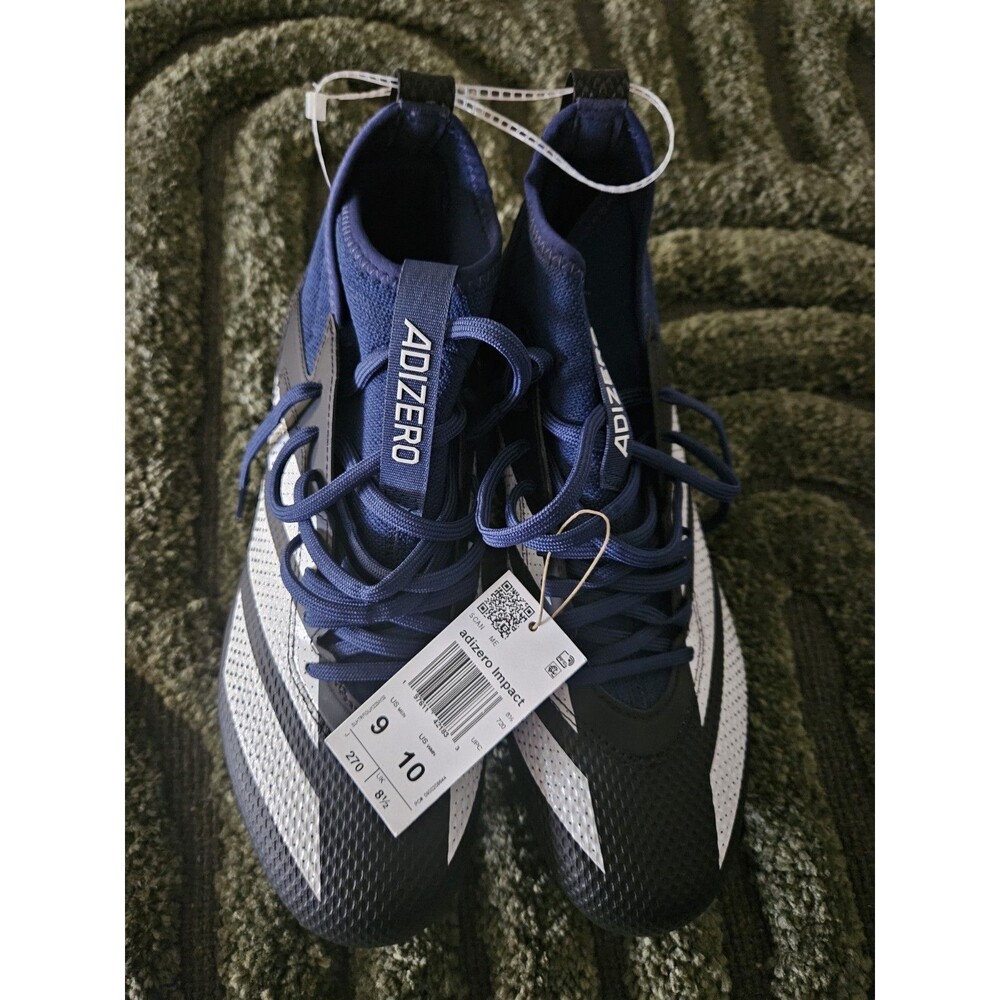 Adidas Adizero Impact Football Cleats Men’s 9 Women’s 10 Navy Black White New